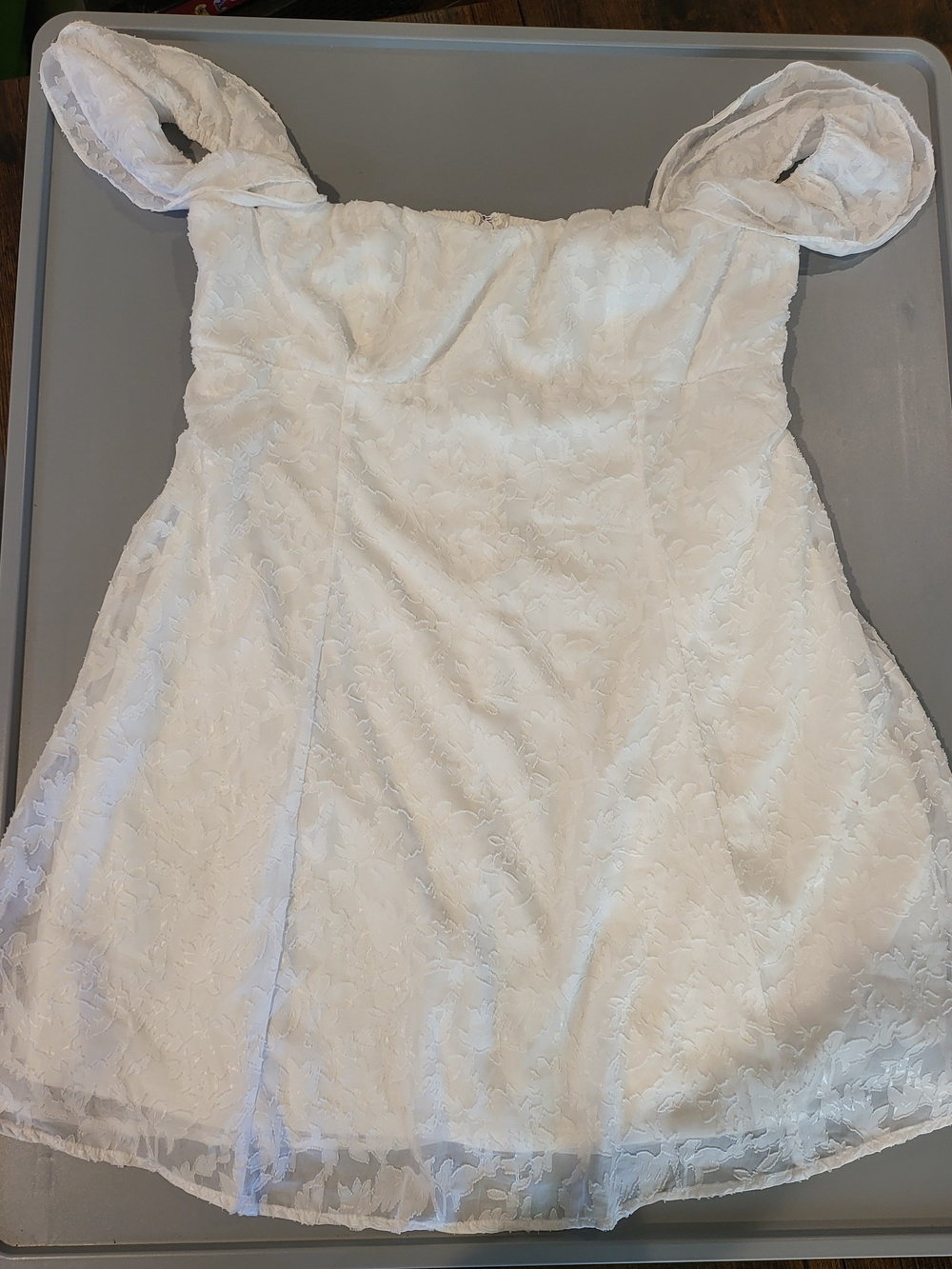 wild fable White Floral Lace Party Dress for Kids
